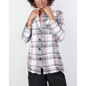 Liv by Habitat Women's Boyfriend Jacket Size Large Plaid Button Up Casual‎ Layer